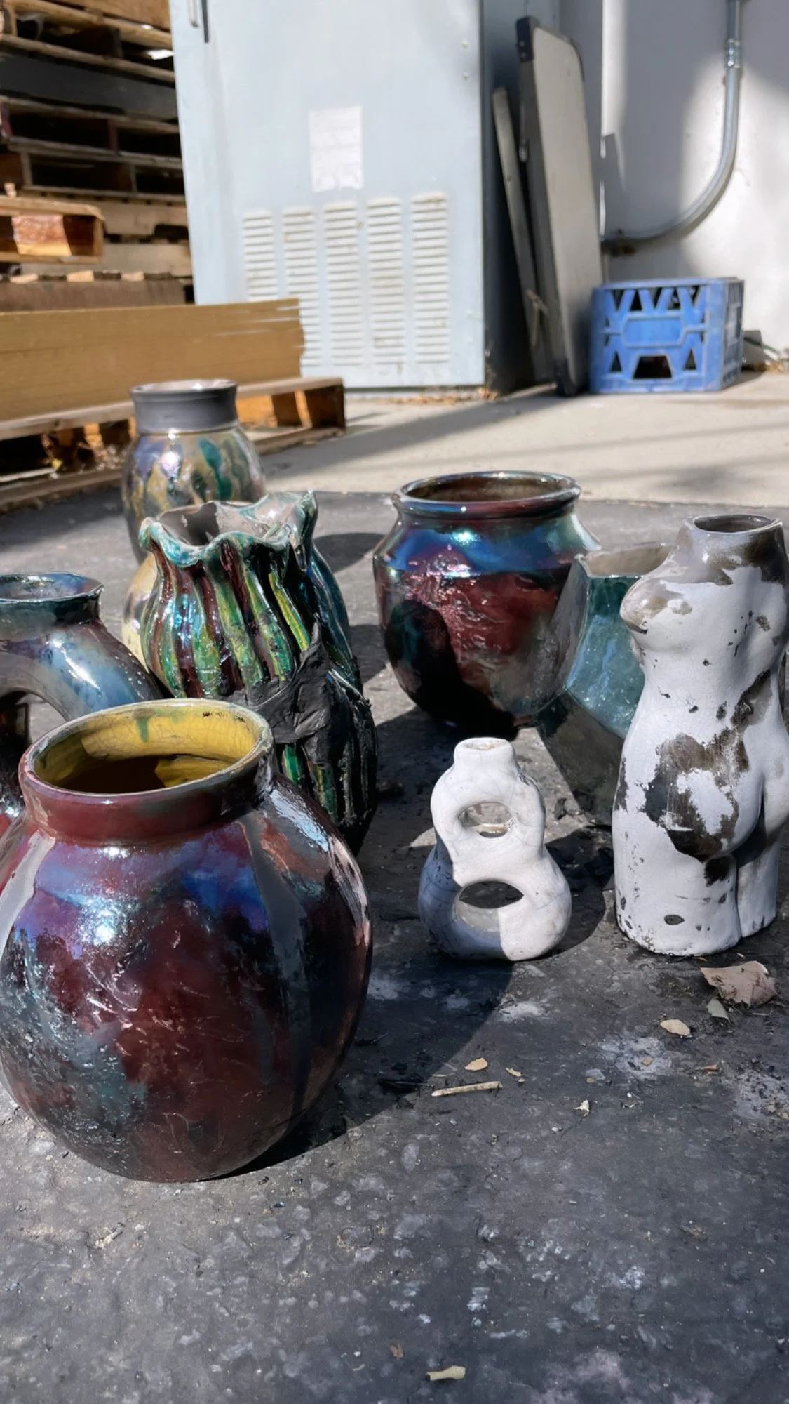 Raku glaze detail